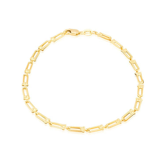 9ct Yellow Gold Mini Industrial Chain Bracelet 18cm