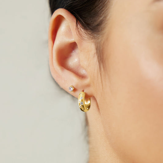 Ania Haie Gold Small Chubby Sparkling Huggie Hoop Earrings