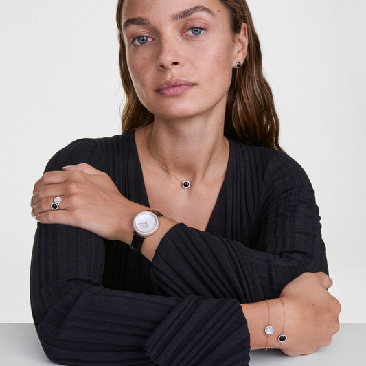 Daniel Wellington Crystalline Bezel Black Croc Rose Gold Watch