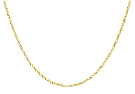 9ct Yellow Gold 30 Diamond Cut Adjustable Curb Chain 46cm-51cm