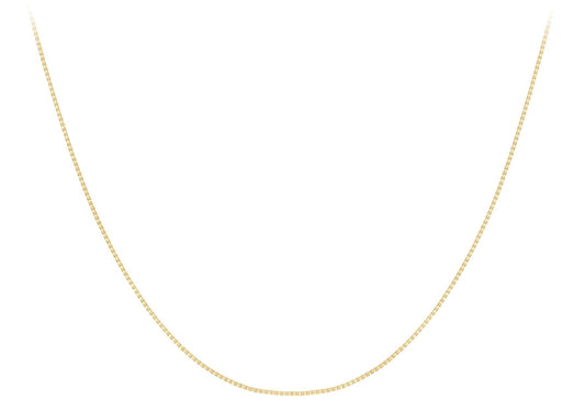 9ct Yellow Gold Solid Venetian Box Chain 40-45cm