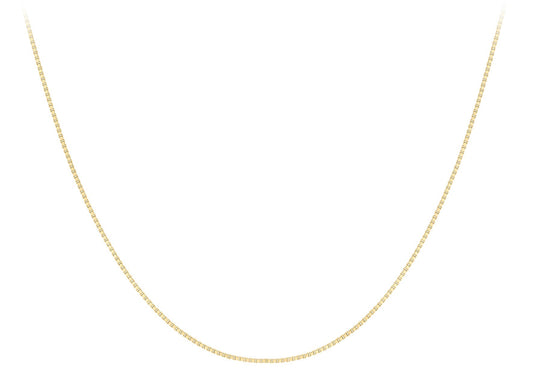 9ct Yellow Gold Solid Venetian Box Chain 45-50cm