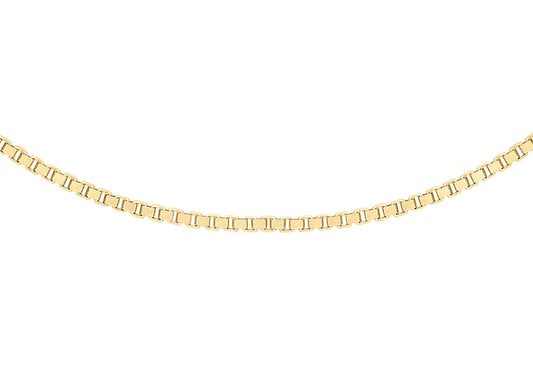 9ct Yellow Gold Solid Venetian Box Chain 45-50cm
