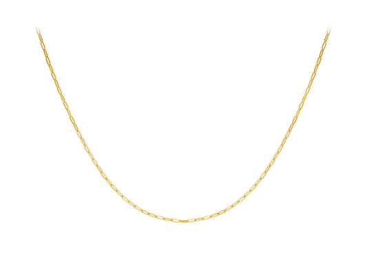 9ct Yellow Gold Paper Chain Necklace 50 cm