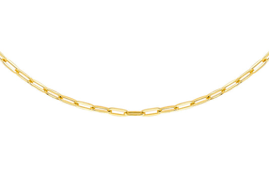 9ct Yellow Gold Paper Chain Necklace 50 cm
