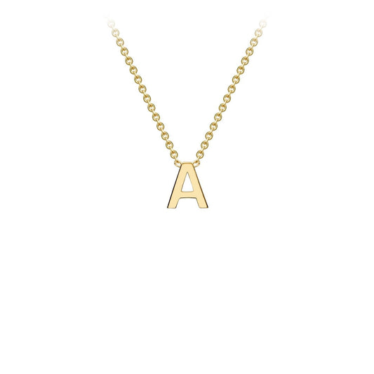 9ct Yellow Gold 'A' Initial Adjustable Letter Necklace 38/43cm