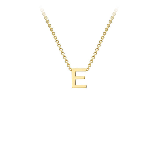 9ct Yellow Gold 'E' Initial Adjustable Letter Necklace 38/43cm