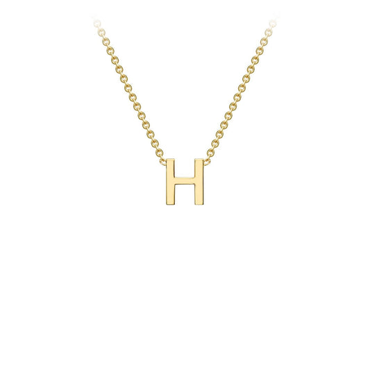 9ct Yellow Gold 'H' Initial Adjustable Letter Necklace 38/43cm