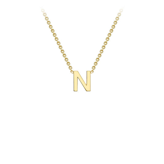 9ct Yellow Gold 'N' Initial Adjustable Letter Necklace 38/43cm