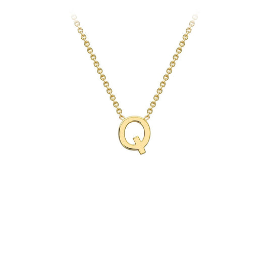 9ct Yellow Gold 'Q' Initial Adjustable Letter Necklace 38/43cm
