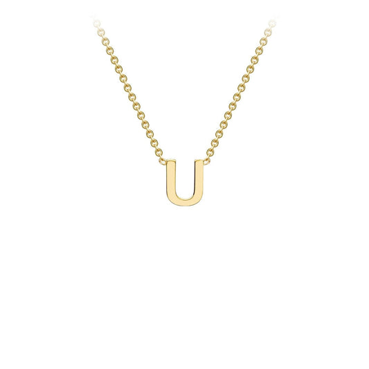 9ct Yellow Gold 'U' Initial Adjustable Letter Necklace 38/43cm