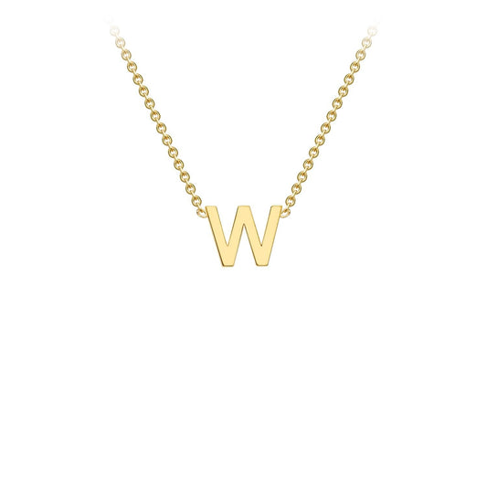 9ct Yellow Gold 'W' Initial Adjustable Letter Necklace 38/43cm