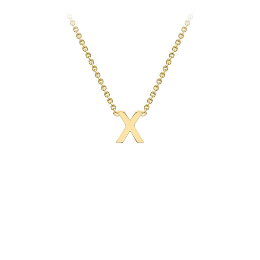9ct Yellow Gold 'X' Initial Adjustable Letter Necklace 38/43cm