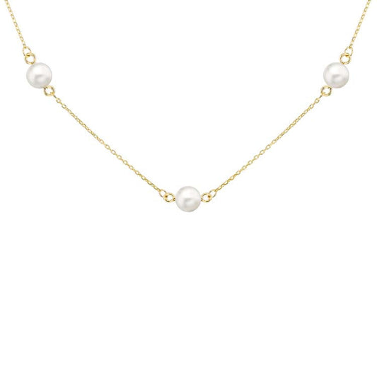 9ct Yellow Gold Freshwater Pearl Necklace 41+2.5cm