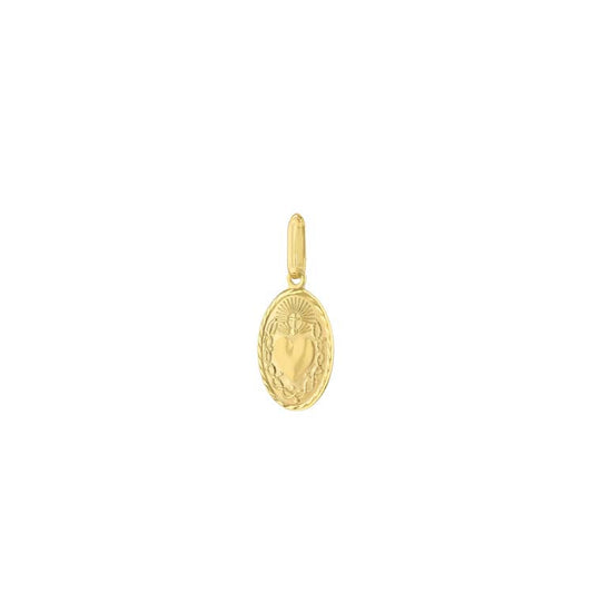 9ct Yellow Gold Sacred Heart Pendant