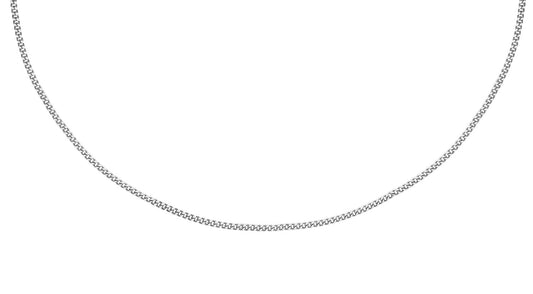 9ct White Gold Diamond Cut Curb Chain