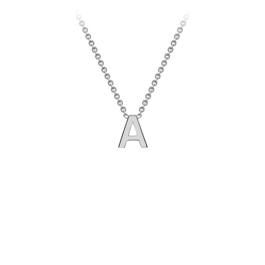 9ct White Gold 'A' Initial Adjustable Letter Necklace 38/43cm
