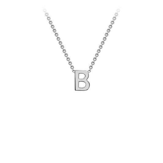9ct White Gold 'B' Initial Adjustable Letter Necklace 38/43cm