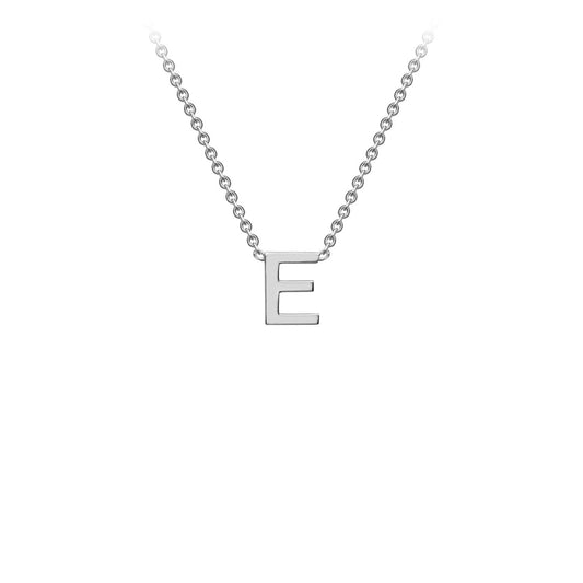 9ct White Gold 'E' Initial Adjustable Letter Necklace 38/43cm
