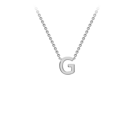 9ct White Gold 'G' Initial Adjustable Letter Necklace 38/43cm