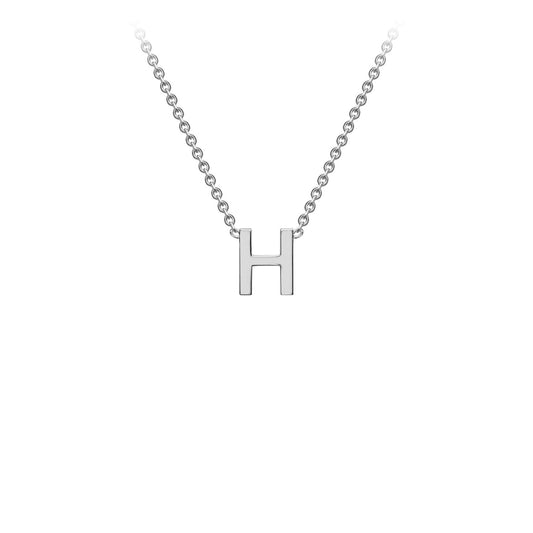 9ct White Gold 'H' Initial Adjustable Letter Necklace 38/43cm
