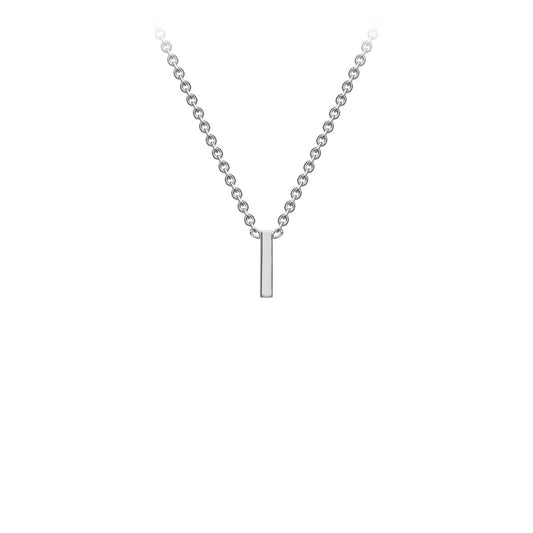9ct White Gold 'I' Initial Adjustable Letter Necklace 38/43cm