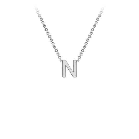 9ct White Gold 'N' Initial Adjustable Letter Necklace 38/43cm