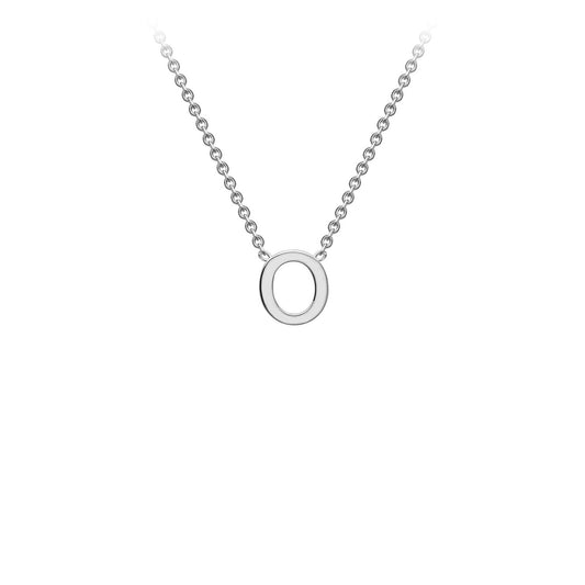 9ct White Gold 'O' Initial Adjustable Letter Necklace 38/43cm
