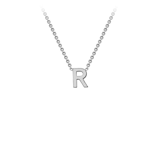 9ct White Gold 'R' Initial Adjustable Letter Necklace 38/43cm