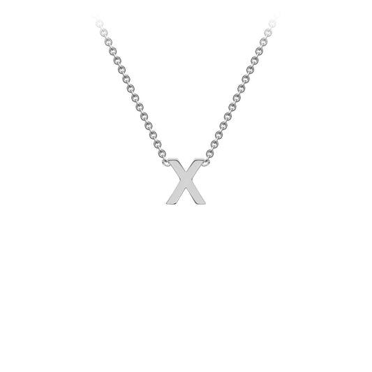 9ct White Gold 'X' Initial Adjustable Letter Necklace 38/43cm