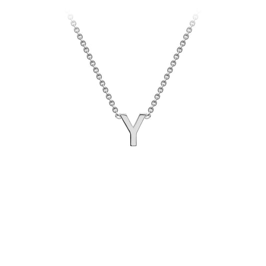 9ct White Gold 'Y' Initial Adjustable Letter Necklace 38/43cm