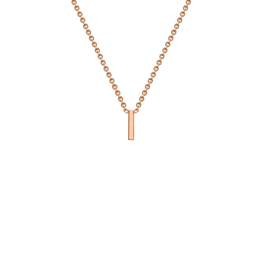 9ct Rose Gold 'I' Initial Adjustable Letter Necklace 38/43cm