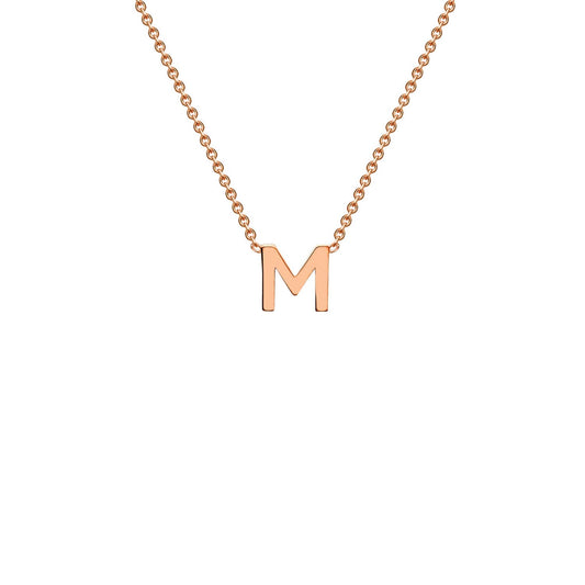 9ct Rose Gold 'M' Initial Adjustable Letter Necklace 38/43cm