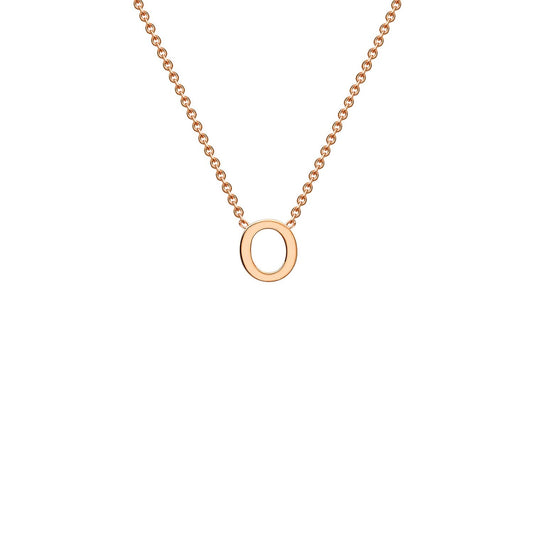 9ct Rose Gold 'O' Initial Adjustable Letter Necklace 38/43cm