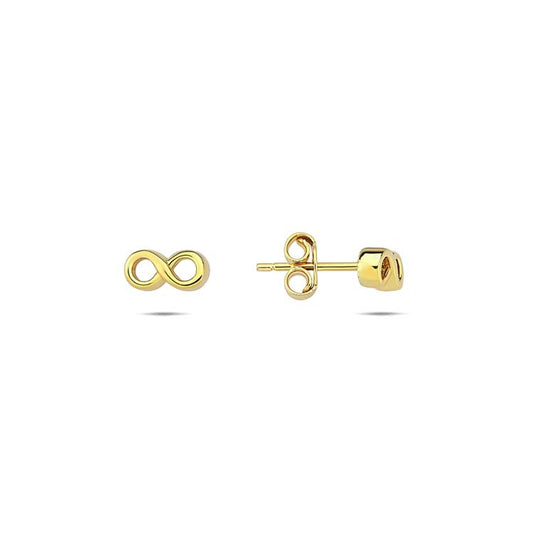 9ct Yellow Gold Infinity Stud Earrings