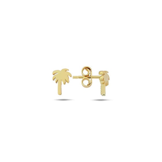 9ct Yellow Gold Palm Tree Stud Earrings