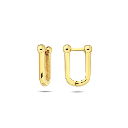 9ct Yellow Gold Industrial Huggie Earrings