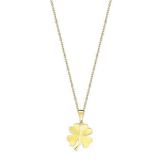 9ct Yellow Gold Lucky Clover Necklace 40-45cm