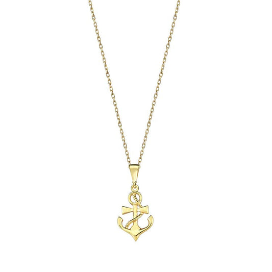 9ct Yellow Gold Faith Love Hope Necklace 40-45cm