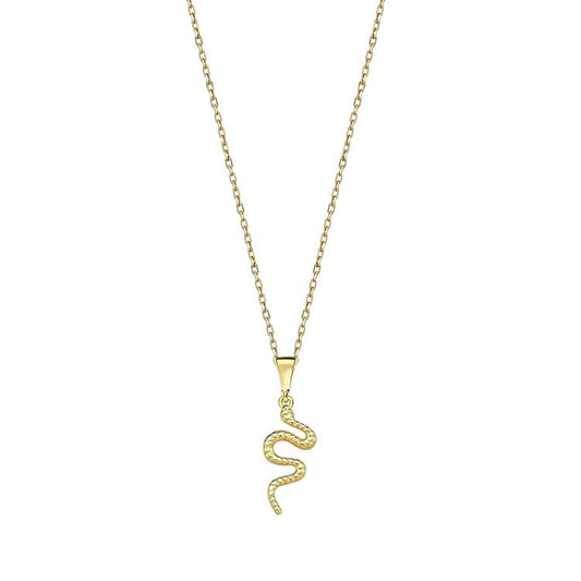 9ct Yellow Gold Snake Necklace 40-45cm