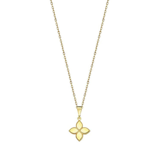 9ct Yellow Gold Petite Floral Necklace 40-45cm