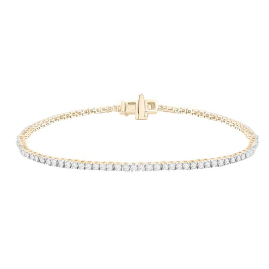 Diamond Tennis Bracelet with 1.00ct Diamonds in 9ct Yellow Gold
