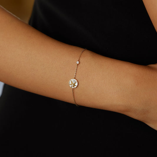 Ania Haie Gold Star Mother-of-Pearl Bracelet