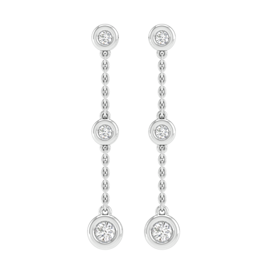 Diamond Chain Earrings with 0.25ct Diamonds in 9ct White Gold