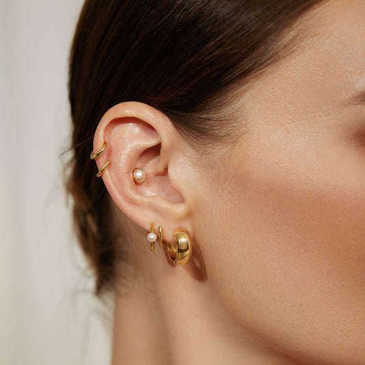 Ania Haie Gold Chubby Medium Huggie Hoop Earrings