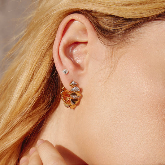 Ania Haie Silver Pyramid Glam Stud Earrings