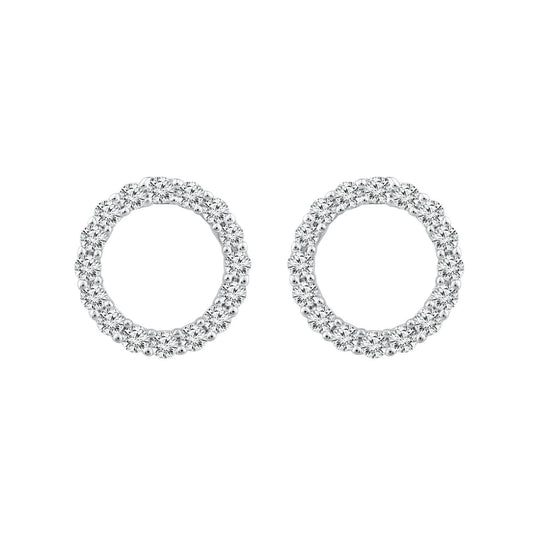9ct White Gold Diamond Fashion Earrings