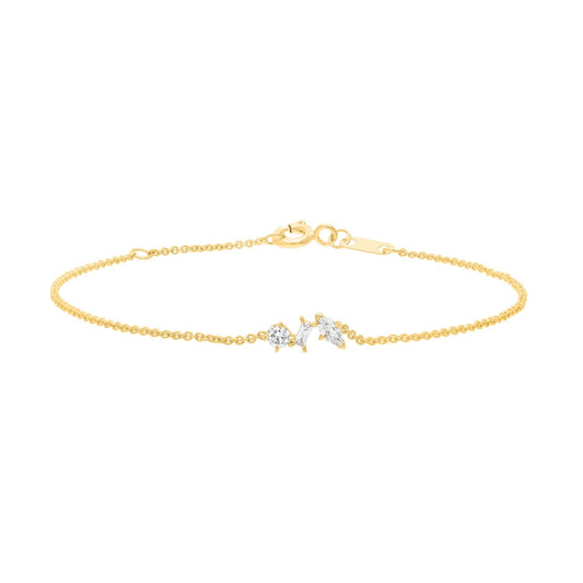 0.25ct Lab Grown Diamond 16-18cm Bracelet in 9ct Yellow Gold