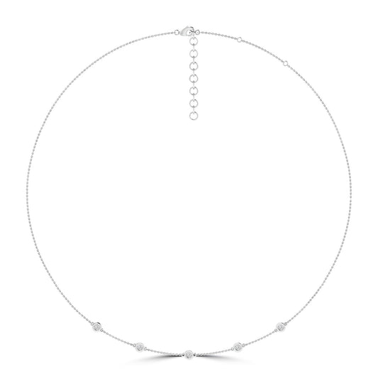 Diamond Necklace with 0.25ct Diamonds in 9ct White Gold