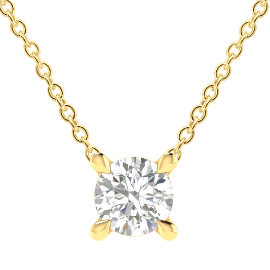 Diamond Round Necklace with 0.25ct Diamonds in 9ct Yellow Gold